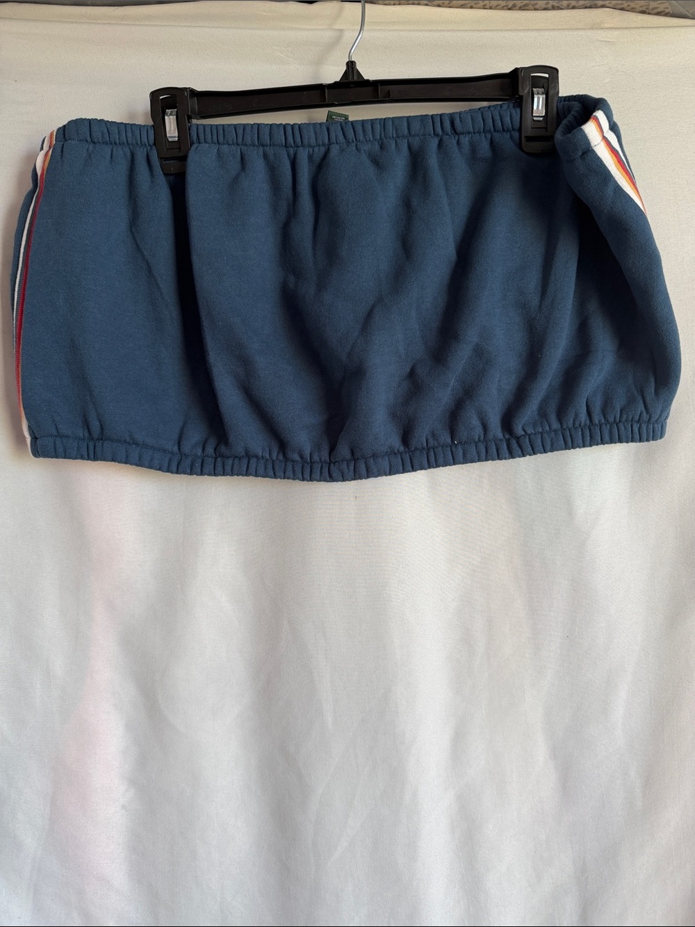 wild fable Blue Strapless Crop Top with Side Stripe Detail